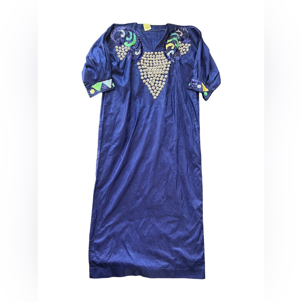 Stunning Beaded, Sequined Long Royal Blue Gown
